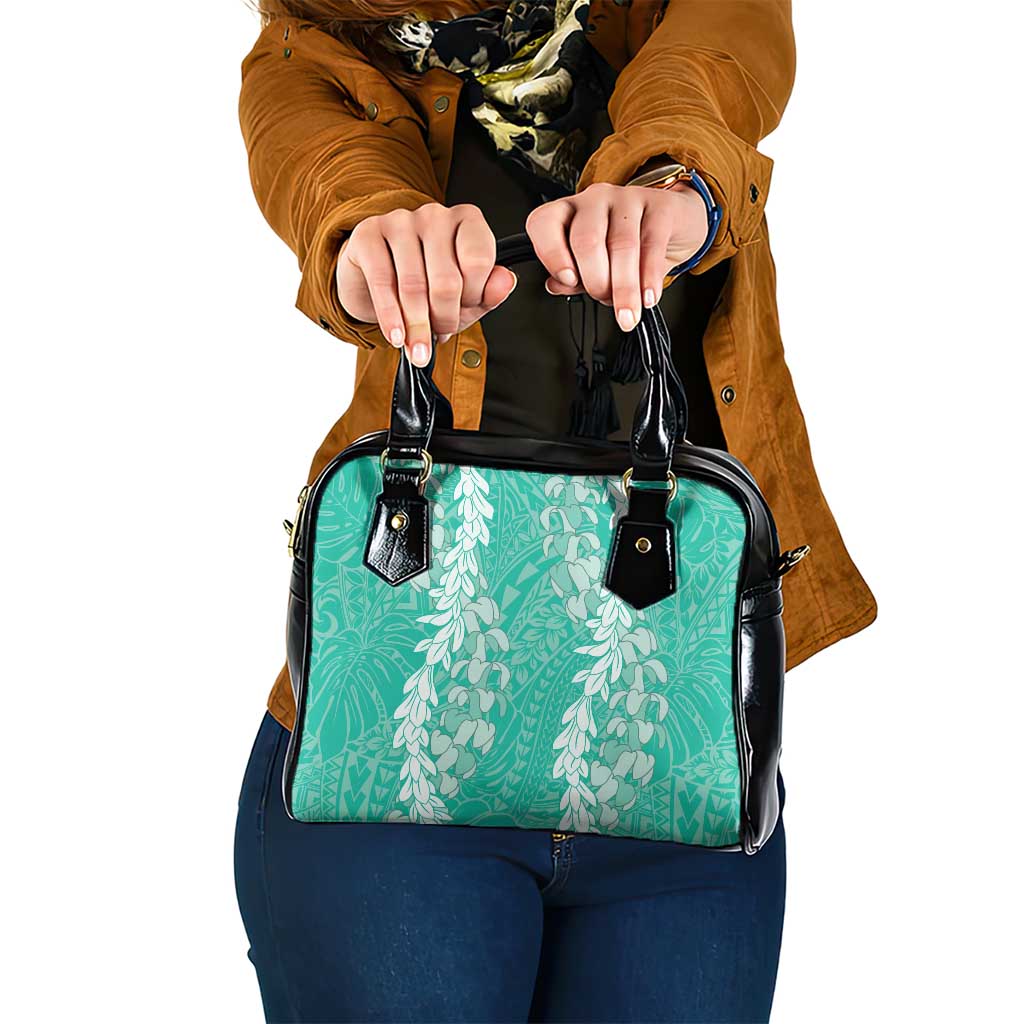 Puakenikeni and Maile Lei Shoulder Handbag Sage Green Double Strand Lei
