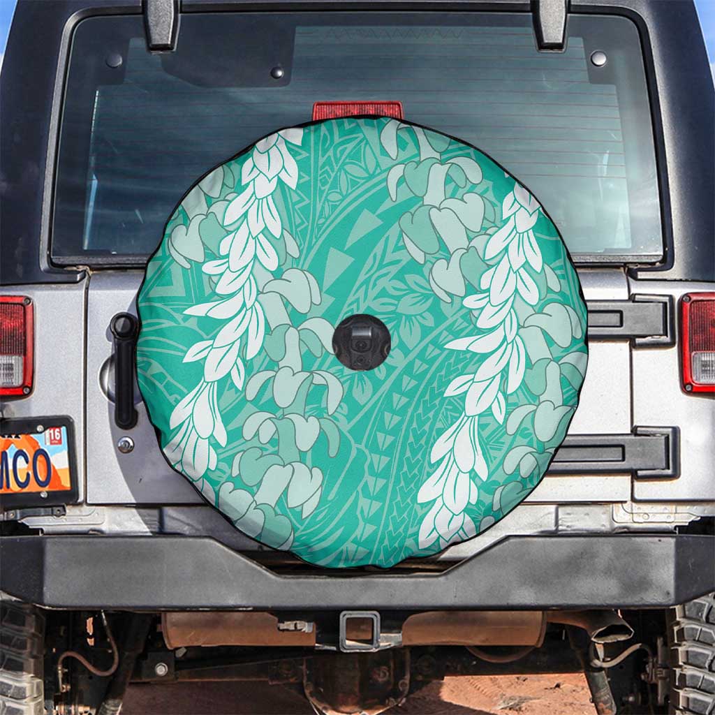 Puakenikeni and Maile Lei Spare Tire Cover Sage Green Double Strand Lei