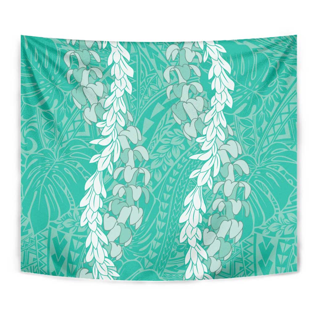 Puakenikeni and Maile Lei Tapestry Sage Green Double Strand Lei
