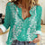 Puakenikeni and Maile Lei Women Casual Shirt Sage Green Double Strand Lei
