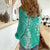 Puakenikeni and Maile Lei Women Casual Shirt Sage Green Double Strand Lei