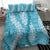 Blue Puakenikeni and Maile Lei Bedding Set Hawaiian Style Tribal Tapa Double Strand Lei
