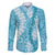 Blue Puakenikeni and Maile Lei Family Matching Mermaid Dress and Hawaiian Shirt Hawaiian Style Tribal Tapa Double Strand Lei
