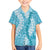 Blue Puakenikeni and Maile Lei Family Matching Short Sleeve Bodycon Dress and Hawaiian Shirt Hawaiian Style Tribal Tapa Double Strand Lei