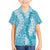 Blue Puakenikeni and Maile Lei Family Matching Tank Maxi Dress and Hawaiian Shirt Hawaiian Style Tribal Tapa Double Strand Lei