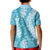 Blue Puakenikeni and Maile Lei Kid Polo Shirt Hawaiian Style Tribal Tapa Double Strand Lei