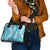 Blue Puakenikeni and Maile Lei Shoulder Handbag Hawaiian Style Tribal Tapa Double Strand Lei