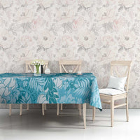 Blue Puakenikeni and Maile Lei Tablecloth Hawaiian Style Tribal Tapa Double Strand Lei