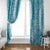 Blue Puakenikeni and Maile Lei Window Curtain Hawaiian Style Tribal Tapa Double Strand Lei