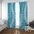 Blue Puakenikeni and Maile Lei Window Curtain Hawaiian Style Tribal Tapa Double Strand Lei