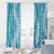 Blue Puakenikeni and Maile Lei Window Curtain Hawaiian Style Tribal Tapa Double Strand Lei