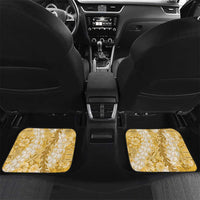 Gold Puakenikeni and Maile Lei Car Mats Hawaiian Style Tribal Tapa Double Strand Lei