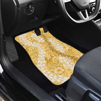 Gold Puakenikeni and Maile Lei Car Mats Hawaiian Style Tribal Tapa Double Strand Lei