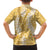 Gold Puakenikeni and Maile Lei Family Matching Tank Maxi Dress and Hawaiian Shirt Hawaiian Style Tribal Tapa Double Strand Lei