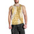 Gold Puakenikeni and Maile Lei Men Tank Top Hawaiian Style Tribal Tapa Double Strand Lei