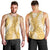 Gold Puakenikeni and Maile Lei Men Tank Top Hawaiian Style Tribal Tapa Double Strand Lei