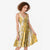Gold Puakenikeni and Maile Lei Midi Dress Hawaiian Style Tribal Tapa Double Strand Lei - Polynesian Pride