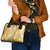 Gold Puakenikeni and Maile Lei Shoulder Handbag Hawaiian Style Tribal Tapa Double Strand Lei