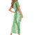 Green Puakenikeni and Maile Lei Family Matching Short Sleeve Bodycon Dress and Hawaiian Shirt Hawaiian Style Tribal Tapa Double Strand Lei