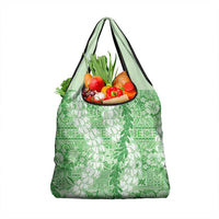 Green Puakenikeni and Maile Lei Grocery Bag Hawaiian Style Tribal Tapa Double Strand Lei