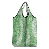 Green Puakenikeni and Maile Lei Grocery Bag Hawaiian Style Tribal Tapa Double Strand Lei