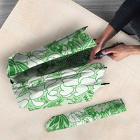 Green Puakenikeni and Maile Lei Umbrella Hawaiian Style Tribal Tapa Double Strand Lei - Polynesian Pride