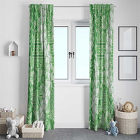 Green Puakenikeni and Maile Lei Window Curtain Hawaiian Style Tribal Tapa Double Strand Lei