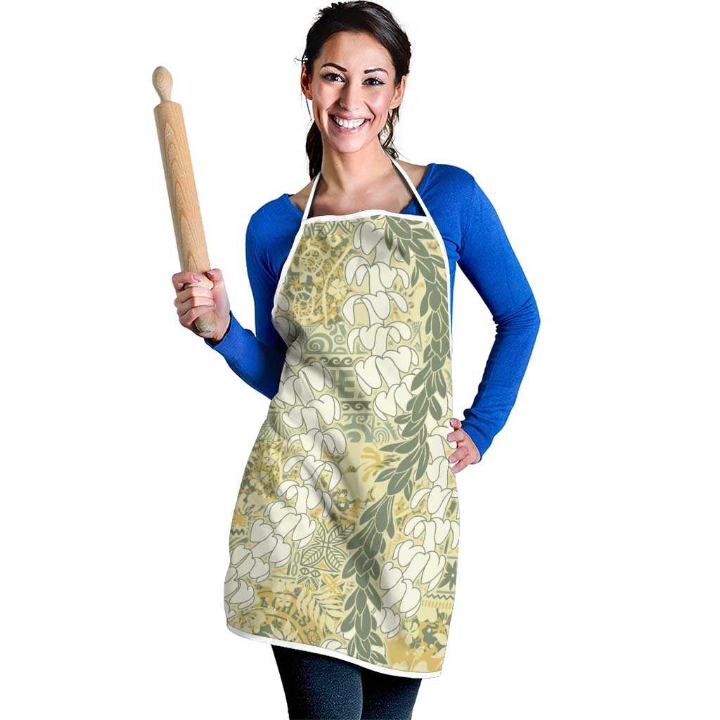 Vintage Puakenikeni and Maile Lei Apron Hawaiian Style Tribal Tapa Double Strand Lei - Polynesian Pride