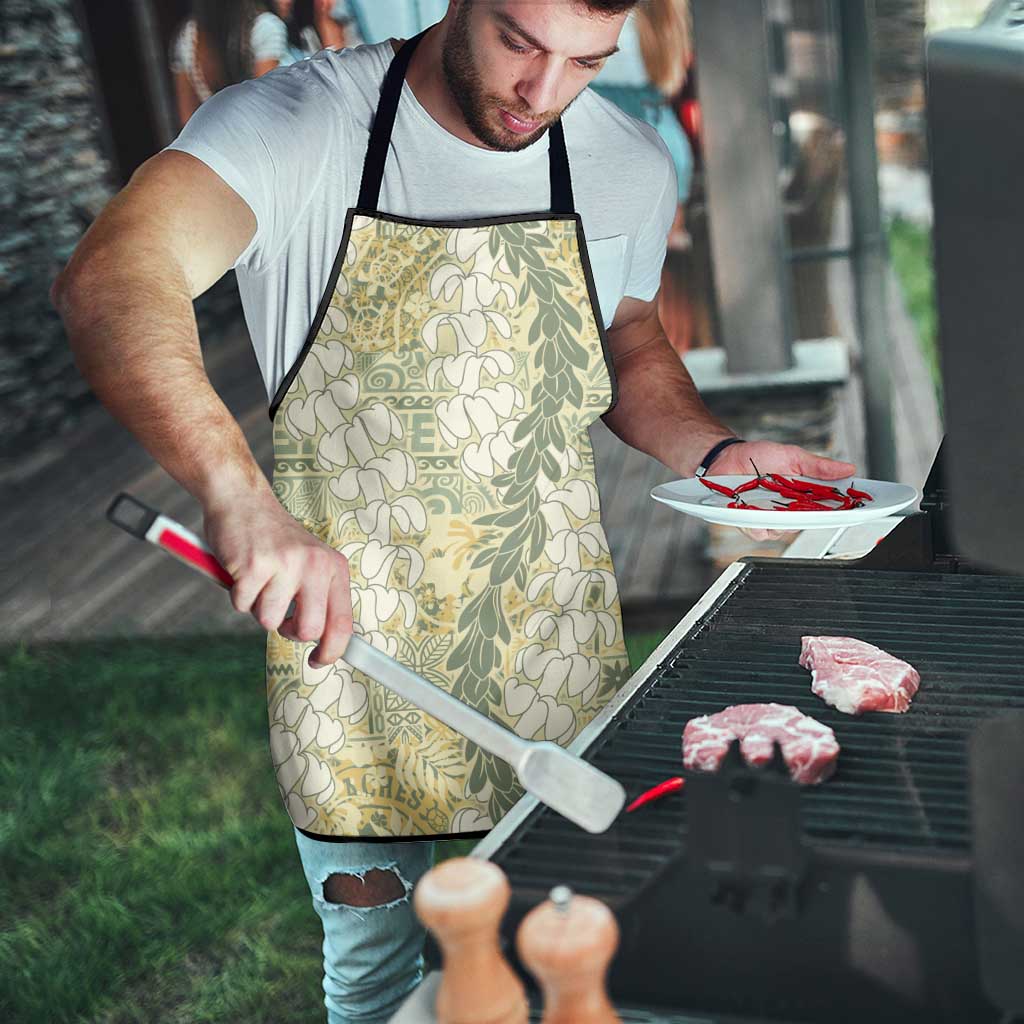 Vintage Puakenikeni and Maile Lei Apron Hawaiian Style Tribal Tapa Double Strand Lei - Polynesian Pride