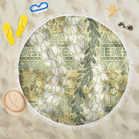 Vintage Puakenikeni and Maile Lei Beach Blanket Hawaiian Style Tribal Tapa Double Strand Lei