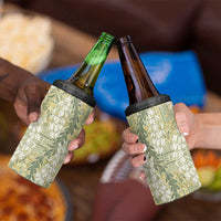 Vintage Puakenikeni and Maile Lei 4 in 1 Can Cooler Tumbler Hawaiian Style Tribal Tapa Double Strand Lei