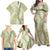Vintage Puakenikeni and Maile Lei Family Matching Off Shoulder Maxi Dress and Hawaiian Shirt Hawaiian Style Tribal Tapa Double Strand Lei