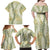Vintage Puakenikeni and Maile Lei Family Matching Off Shoulder Maxi Dress and Hawaiian Shirt Hawaiian Style Tribal Tapa Double Strand Lei
