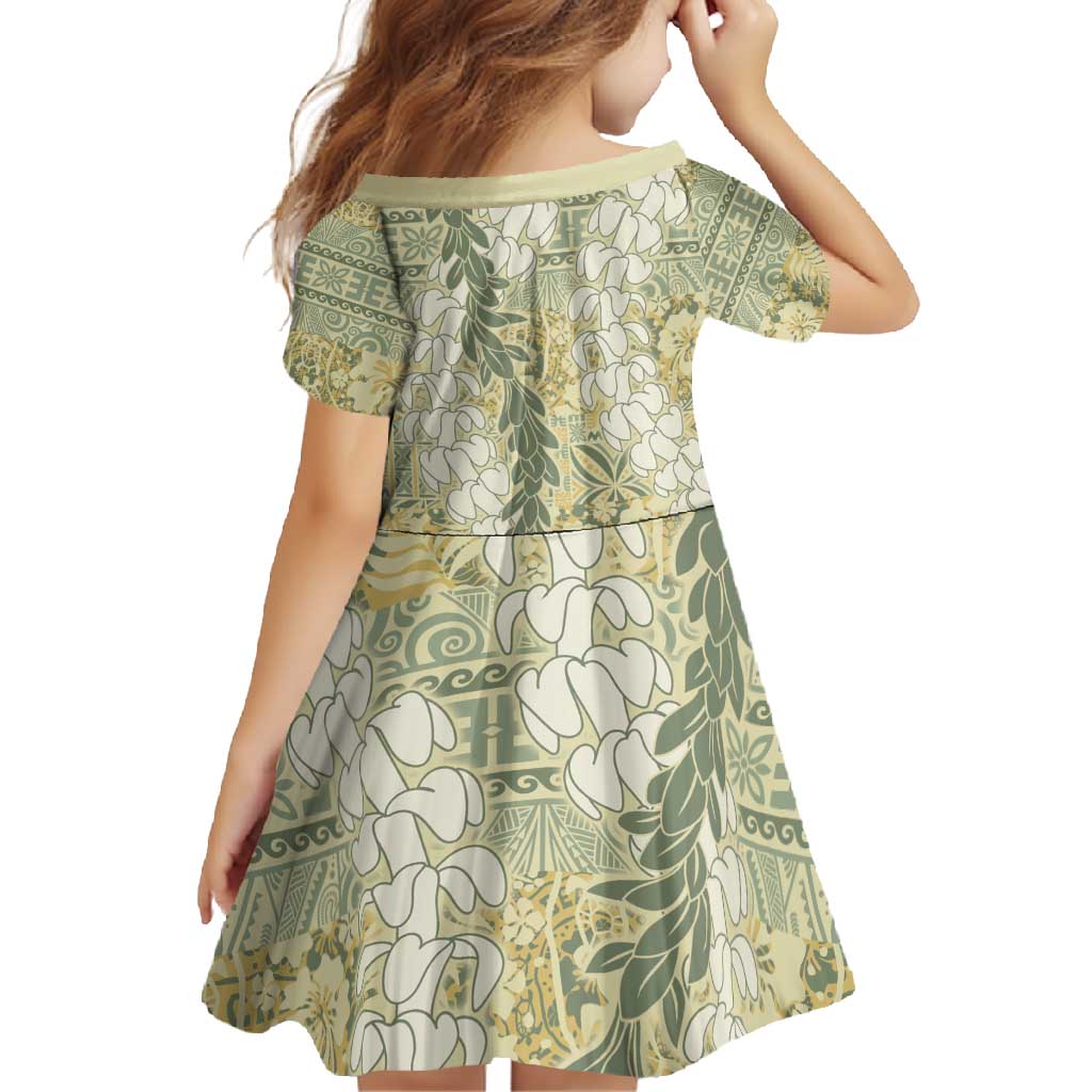 Vintage Puakenikeni and Maile Lei Family Matching Tank Maxi Dress and Hawaiian Shirt Hawaiian Style Tribal Tapa Double Strand Lei