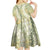 Vintage Puakenikeni and Maile Lei Kid Short Sleeve Dress Hawaiian Style Tribal Tapa Double Strand Lei
