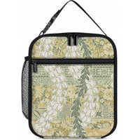 Vintage Puakenikeni and Maile Lei Lunch Bag Hawaiian Style Tribal Tapa Double Strand Lei