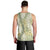Vintage Puakenikeni and Maile Lei Men Tank Top Hawaiian Style Tribal Tapa Double Strand Lei