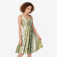 Vintage Puakenikeni and Maile Lei Midi Dress Hawaiian Style Tribal Tapa Double Strand Lei - Polynesian Pride