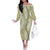 Vintage Puakenikeni and Maile Lei Off The Shoulder Long Sleeve Dress Hawaiian Style Tribal Tapa Double Strand Lei