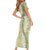 Vintage Puakenikeni and Maile Lei Short Sleeve Bodycon Dress Hawaiian Style Tribal Tapa Double Strand Lei
