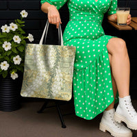 Vintage Puakenikeni and Maile Lei Tote Bag Hawaiian Style Tribal Tapa Double Strand Lei - Polynesian Pride