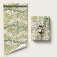 Vintage Puakenikeni and Maile Lei Wrapping Paper Hawaiian Style Tribal Tapa Double Strand Lei - Polynesian Pride