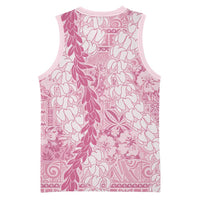 Pink Puakenikeni and Maile Lei Basketball Jersey Hawaiian Style Tribal Tapa Double Strand Lei LT9 - Polynesian Pride