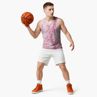 Pink Puakenikeni and Maile Lei Basketball Jersey Hawaiian Style Tribal Tapa Double Strand Lei LT9 - Polynesian Pride
