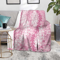 Pink Puakenikeni and Maile Lei Blanket Hawaiian Style Tribal Tapa Double Strand Lei