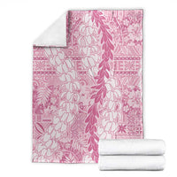 Pink Puakenikeni and Maile Lei Blanket Hawaiian Style Tribal Tapa Double Strand Lei