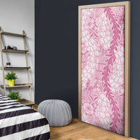Pink Puakenikeni and Maile Lei Door Cover Hawaiian Style Tribal Tapa Double Strand Lei - Polynesian Pride