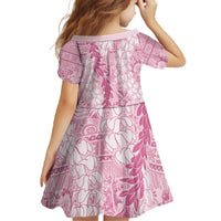 Pink Puakenikeni and Maile Lei Family Matching Off The Shoulder Long Sleeve Dress and Hawaiian Shirt Hawaiian Style Tribal Tapa Double Strand Lei LT9 - Polynesian Pride