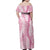 Pink Puakenikeni and Maile Lei Family Matching Off Shoulder Maxi Dress and Hawaiian Shirt Hawaiian Style Tribal Tapa Double Strand Lei