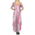 Pink Puakenikeni and Maile Lei Family Matching Summer Maxi Dress and Hawaiian Shirt Hawaiian Style Tribal Tapa Double Strand Lei